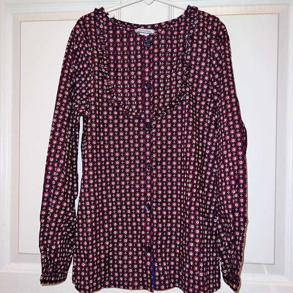 Girl’s Long Sleeve Hartstrings Burgundy and Blue Top Size 12 - Picture 6 of 6